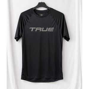 TRUE Temper Performance Shirt Mens Large Black Athletic Training Short Sleeve